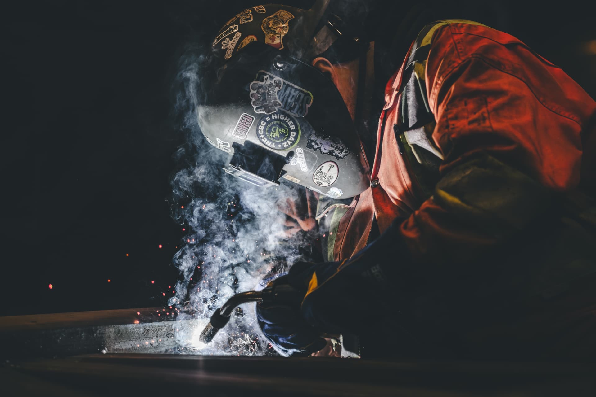 Welder at work